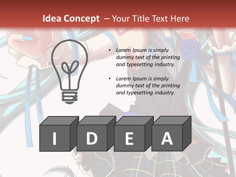 A Girl With Blue Hair Holding A Blue Flower Powerpoint Presentation PowerPoint Template