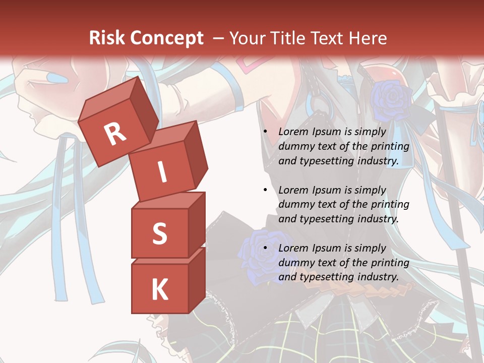 A Girl With Blue Hair Holding A Blue Flower Powerpoint Presentation PowerPoint Template