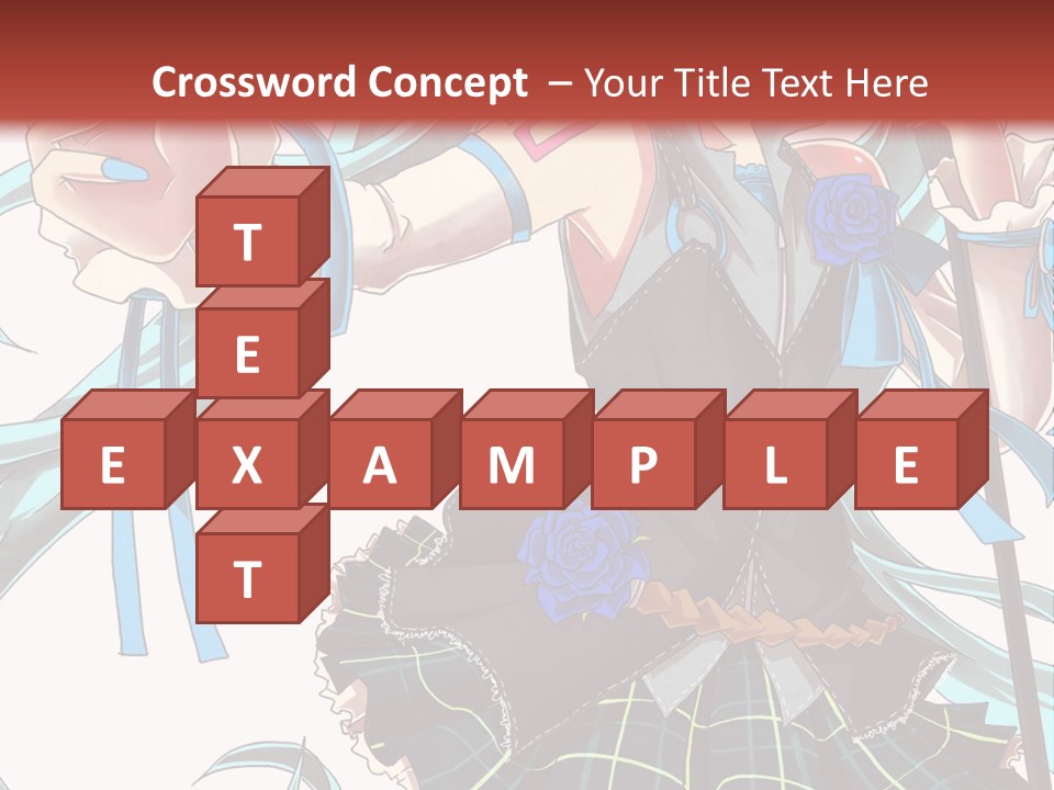 A Girl With Blue Hair Holding A Blue Flower Powerpoint Presentation PowerPoint Template