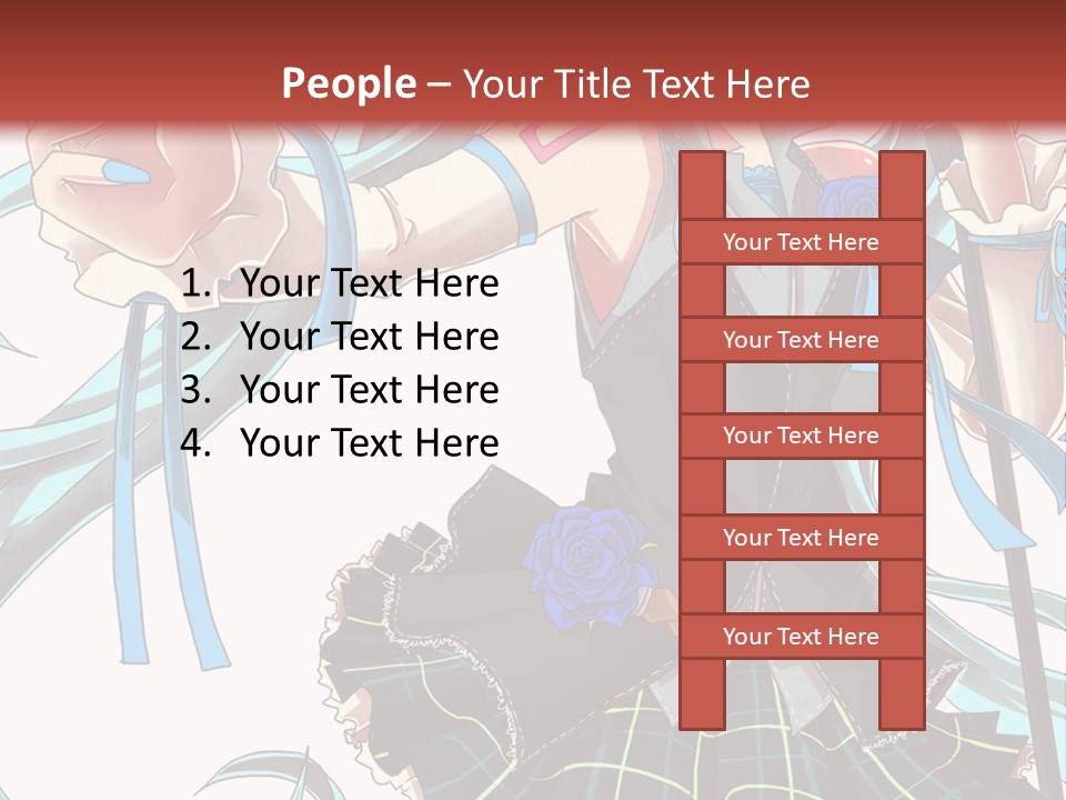 A Girl With Blue Hair Holding A Blue Flower Powerpoint Presentation PowerPoint Template