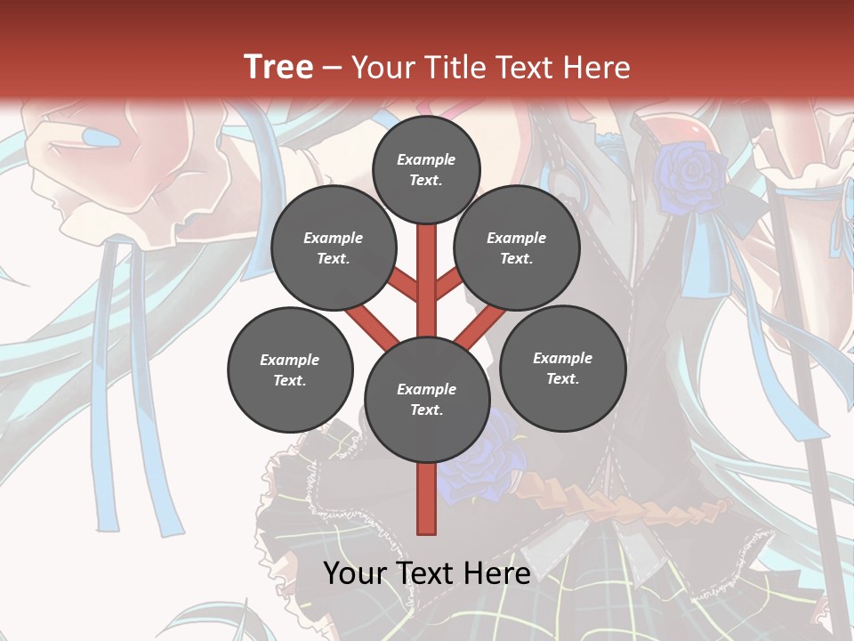 A Girl With Blue Hair Holding A Blue Flower Powerpoint Presentation PowerPoint Template