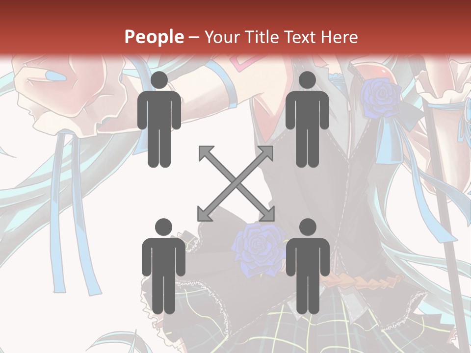 A Girl With Blue Hair Holding A Blue Flower Powerpoint Presentation PowerPoint Template