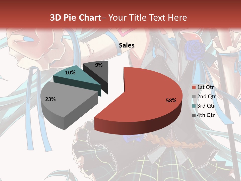 A Girl With Blue Hair Holding A Blue Flower Powerpoint Presentation PowerPoint Template