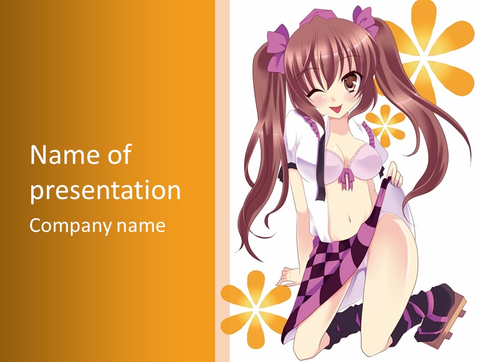 A Girl With Long Hair Sitting On A Flower Powerpoint Presentation PowerPoint Template