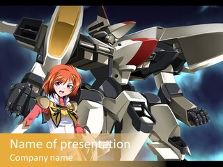 A Woman Standing Next To A Giant Robot PowerPoint Template
