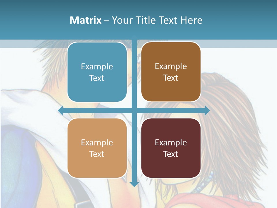 A Couple Of Anime Characters Standing Next To Each Other PowerPoint Template