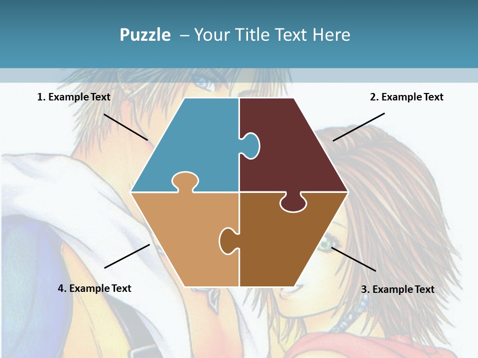 A Couple Of Anime Characters Standing Next To Each Other PowerPoint Template