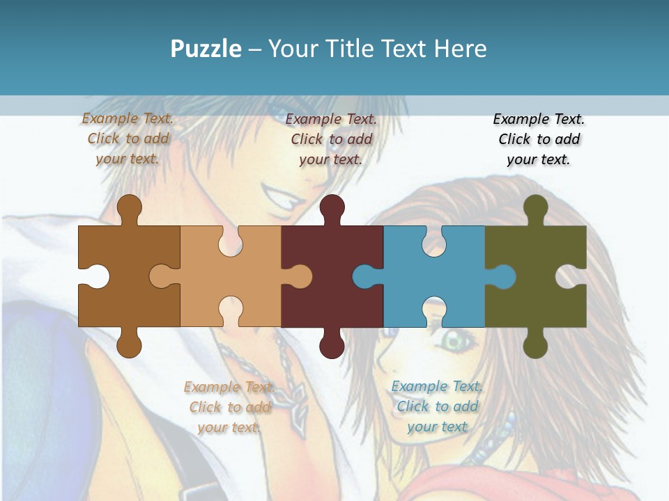 A Couple Of Anime Characters Standing Next To Each Other PowerPoint Template