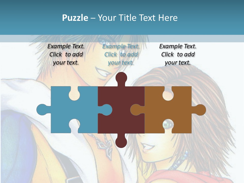 A Couple Of Anime Characters Standing Next To Each Other PowerPoint Template