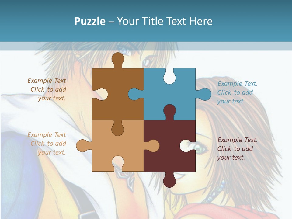A Couple Of Anime Characters Standing Next To Each Other PowerPoint Template