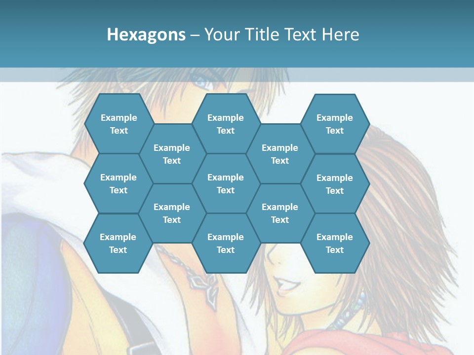 A Couple Of Anime Characters Standing Next To Each Other PowerPoint Template