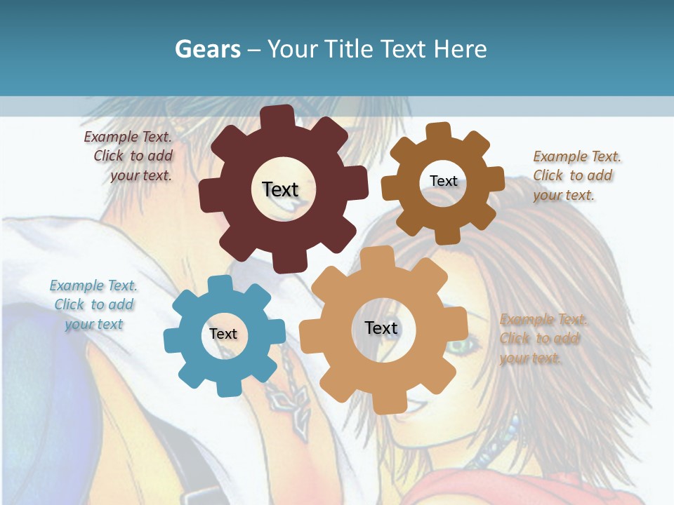 A Couple Of Anime Characters Standing Next To Each Other PowerPoint Template