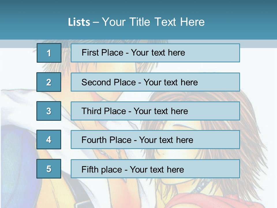 A Couple Of Anime Characters Standing Next To Each Other PowerPoint Template