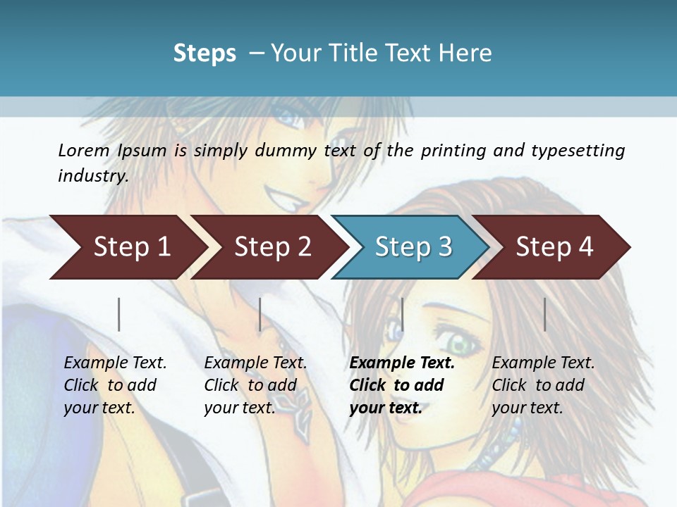 A Couple Of Anime Characters Standing Next To Each Other PowerPoint Template