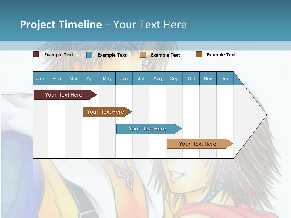 A Couple Of Anime Characters Standing Next To Each Other PowerPoint Template