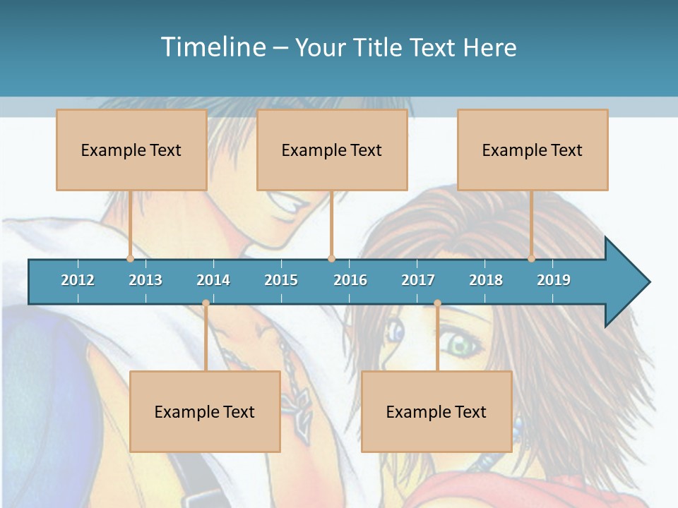 A Couple Of Anime Characters Standing Next To Each Other PowerPoint Template
