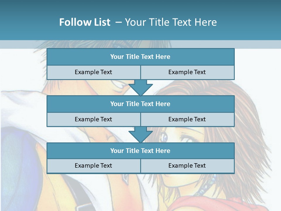 A Couple Of Anime Characters Standing Next To Each Other PowerPoint Template