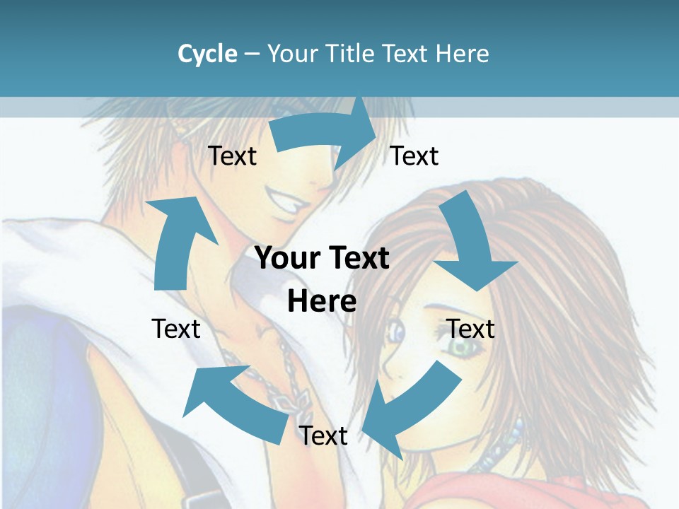 A Couple Of Anime Characters Standing Next To Each Other PowerPoint Template