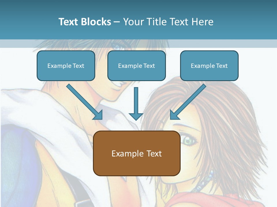 A Couple Of Anime Characters Standing Next To Each Other PowerPoint Template