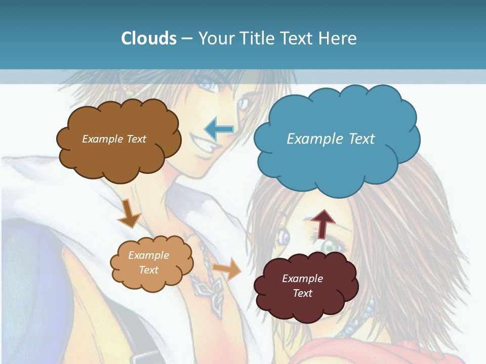 A Couple Of Anime Characters Standing Next To Each Other PowerPoint Template