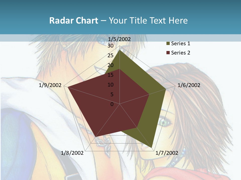 A Couple Of Anime Characters Standing Next To Each Other PowerPoint Template