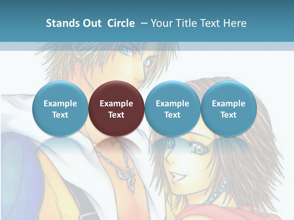 A Couple Of Anime Characters Standing Next To Each Other PowerPoint Template