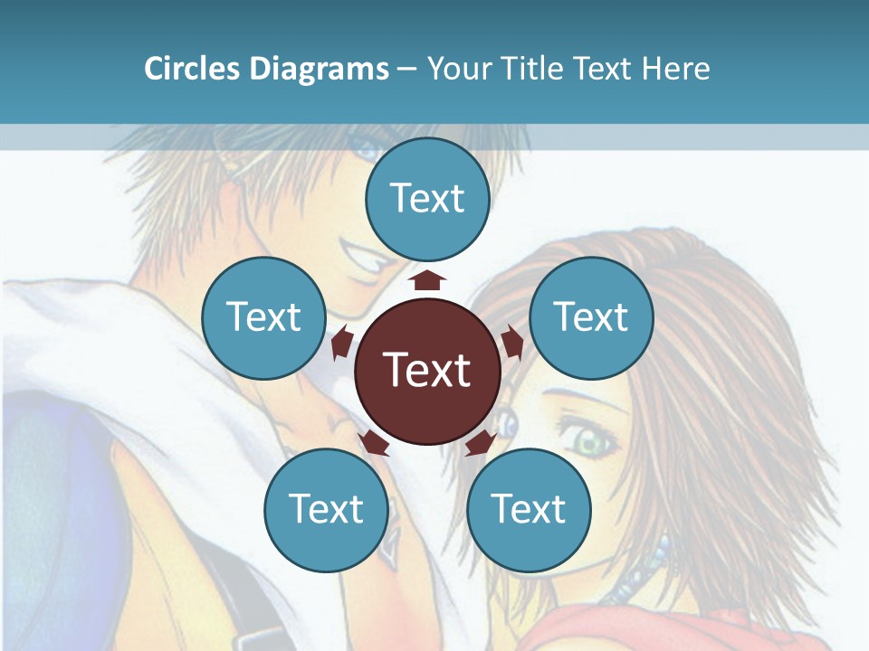 A Couple Of Anime Characters Standing Next To Each Other PowerPoint Template