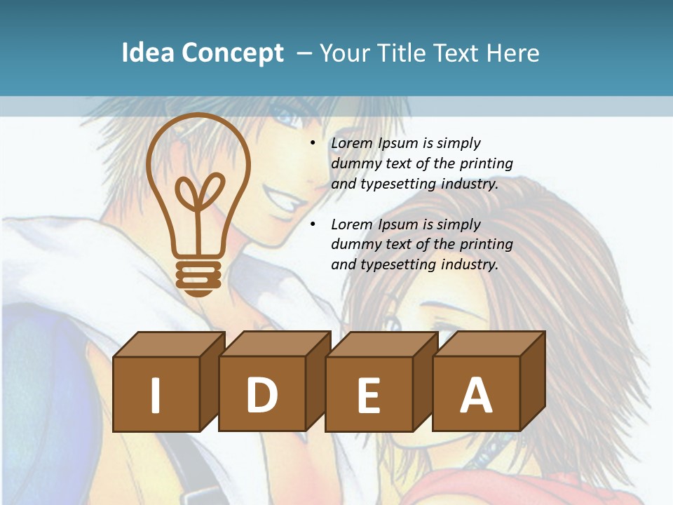 A Couple Of Anime Characters Standing Next To Each Other PowerPoint Template