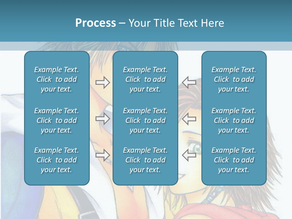 A Couple Of Anime Characters Standing Next To Each Other PowerPoint Template