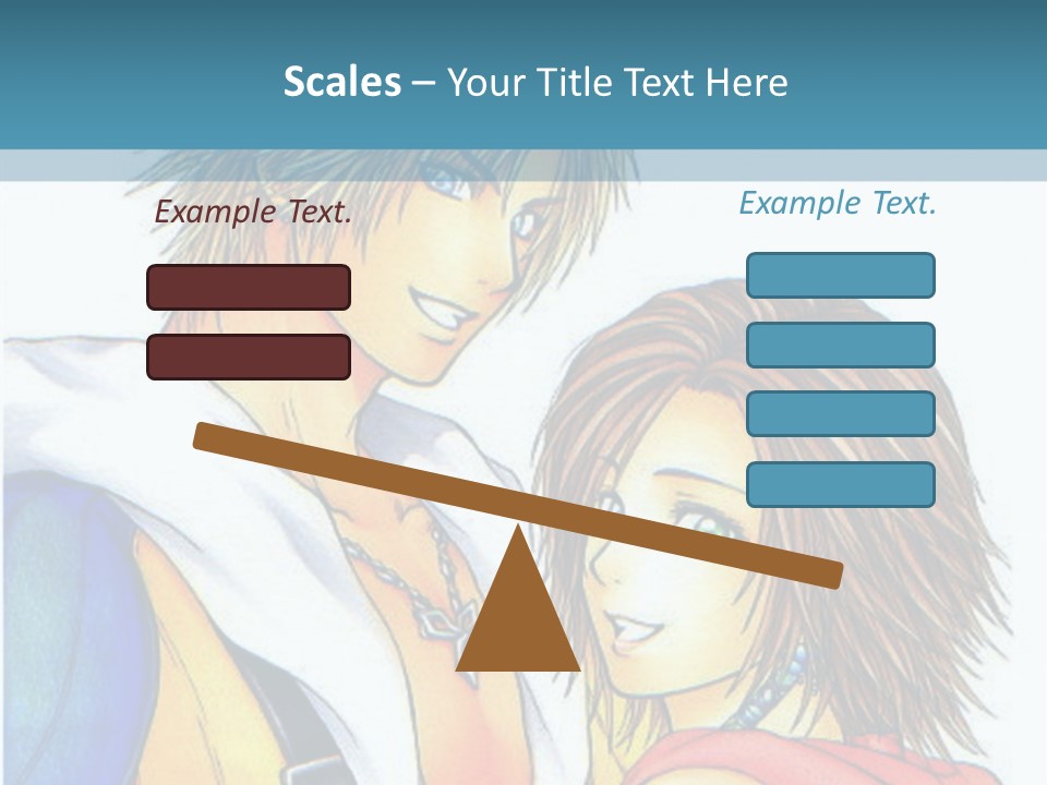 A Couple Of Anime Characters Standing Next To Each Other PowerPoint Template