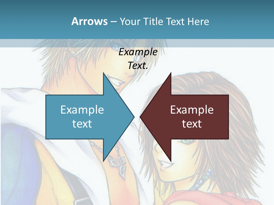 A Couple Of Anime Characters Standing Next To Each Other PowerPoint Template
