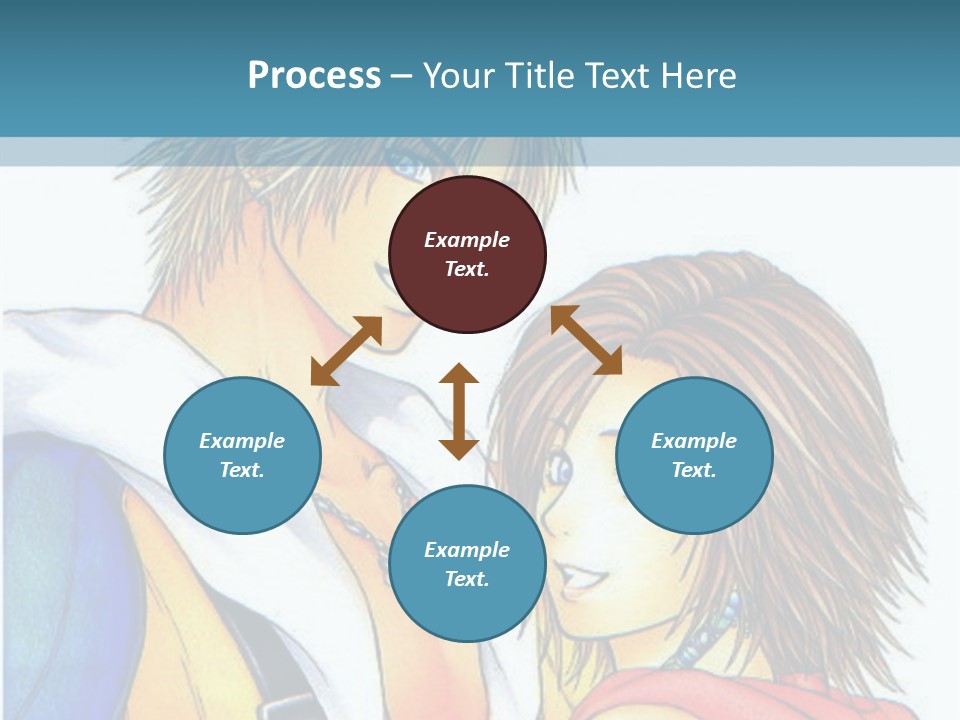 A Couple Of Anime Characters Standing Next To Each Other PowerPoint Template