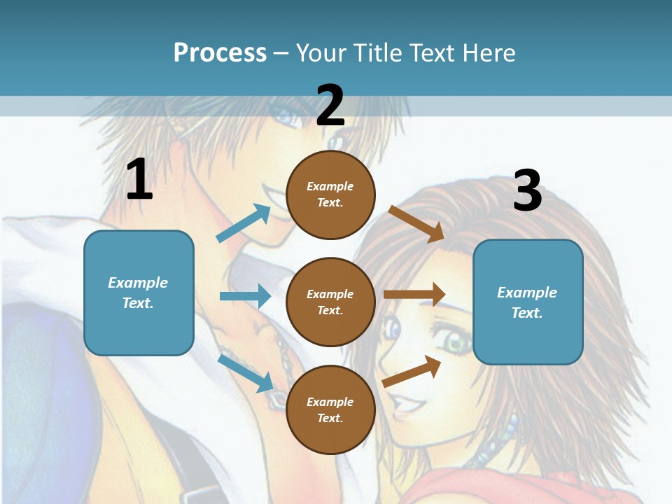 A Couple Of Anime Characters Standing Next To Each Other PowerPoint Template