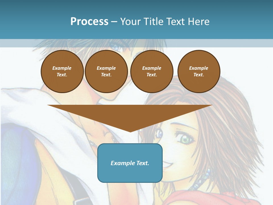 A Couple Of Anime Characters Standing Next To Each Other PowerPoint Template