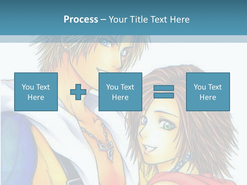 A Couple Of Anime Characters Standing Next To Each Other PowerPoint Template