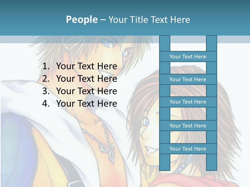 A Couple Of Anime Characters Standing Next To Each Other PowerPoint Template
