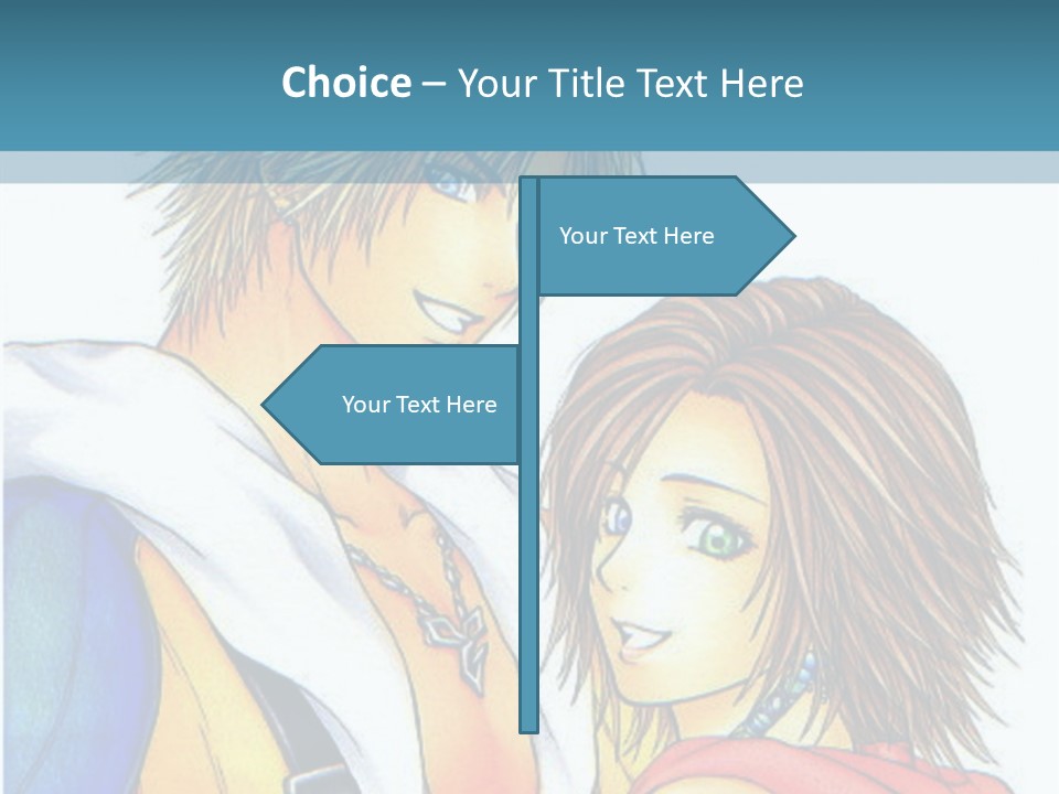A Couple Of Anime Characters Standing Next To Each Other PowerPoint Template