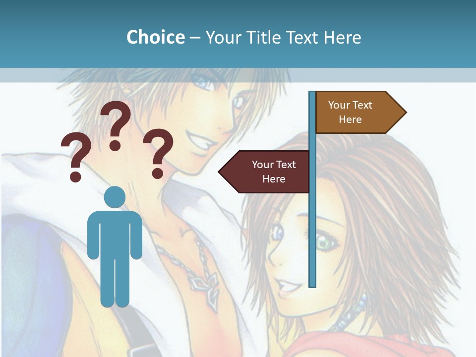 A Couple Of Anime Characters Standing Next To Each Other PowerPoint Template