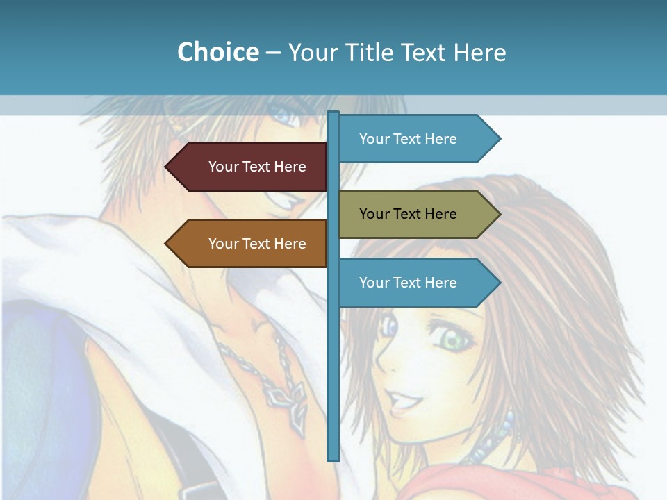 A Couple Of Anime Characters Standing Next To Each Other PowerPoint Template