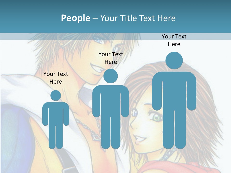 A Couple Of Anime Characters Standing Next To Each Other PowerPoint Template