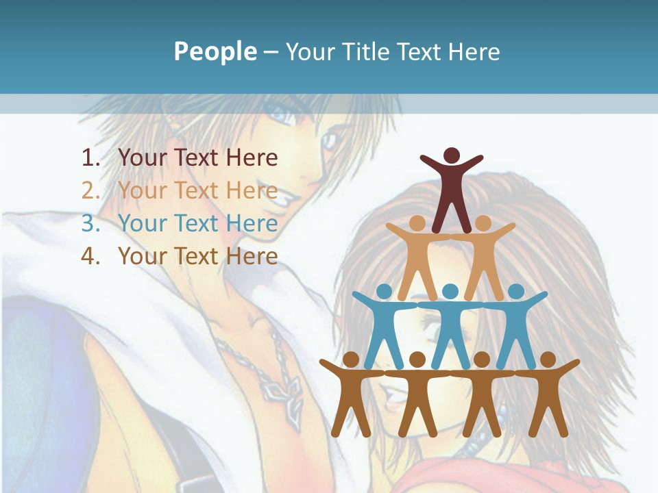 A Couple Of Anime Characters Standing Next To Each Other PowerPoint Template