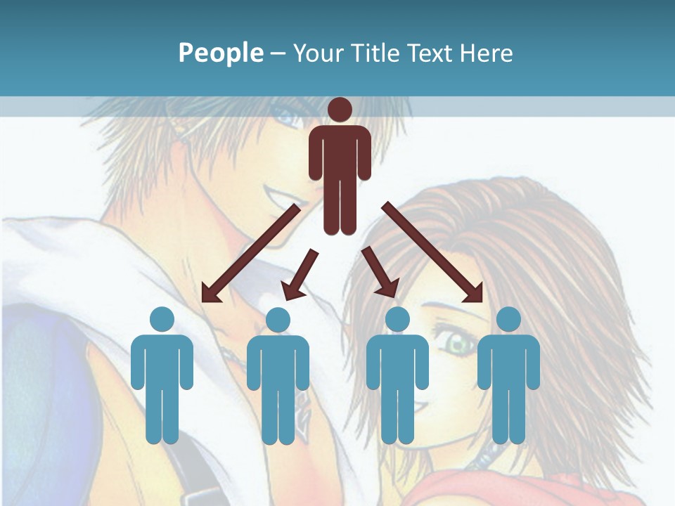 A Couple Of Anime Characters Standing Next To Each Other PowerPoint Template