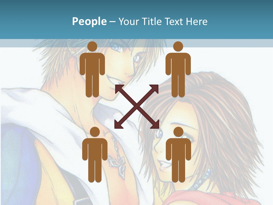 A Couple Of Anime Characters Standing Next To Each Other PowerPoint Template