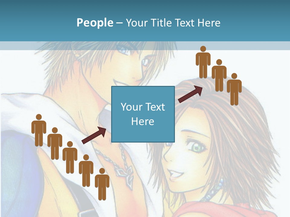 A Couple Of Anime Characters Standing Next To Each Other PowerPoint Template