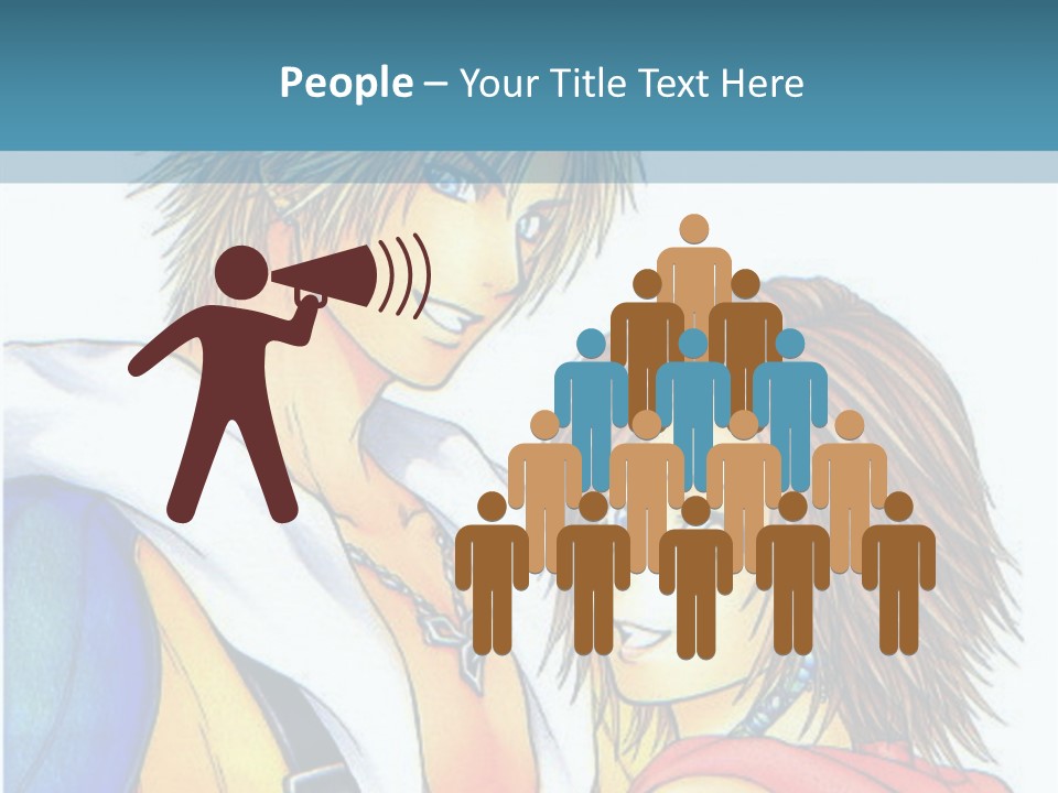 A Couple Of Anime Characters Standing Next To Each Other PowerPoint Template