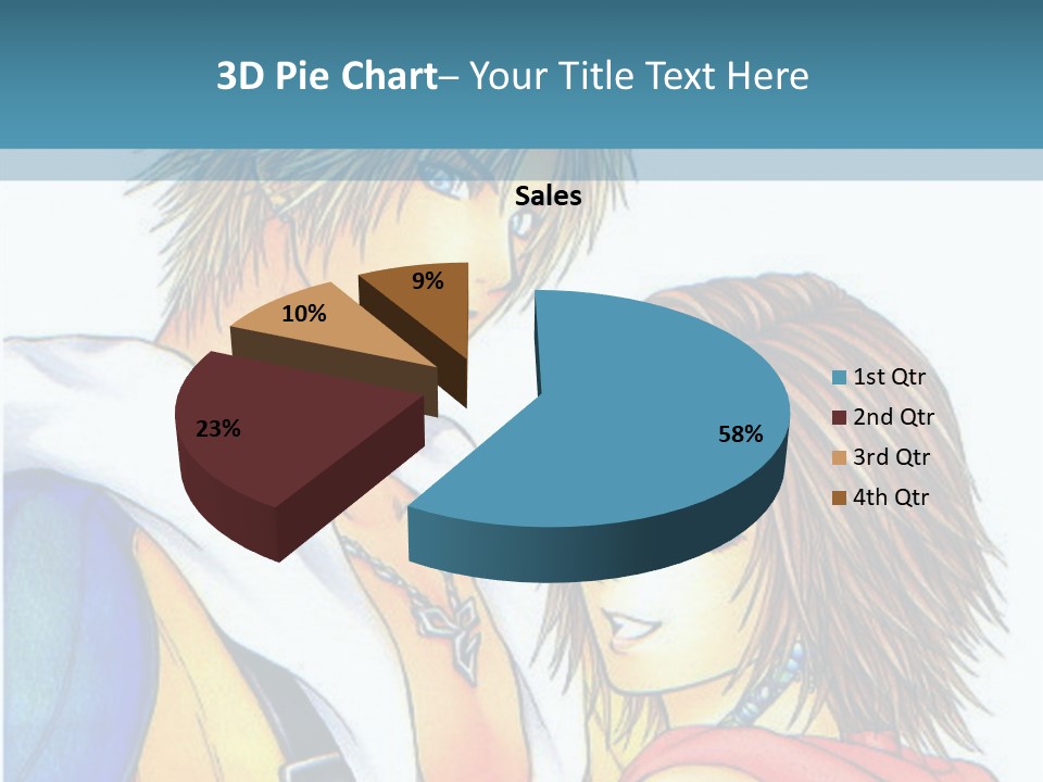 A Couple Of Anime Characters Standing Next To Each Other PowerPoint Template