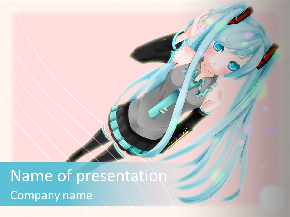 A Woman With Blue Hair Is Posing For A Picture PowerPoint Template