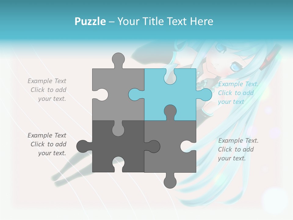 A Woman With Blue Hair Is Posing For A Picture PowerPoint Template