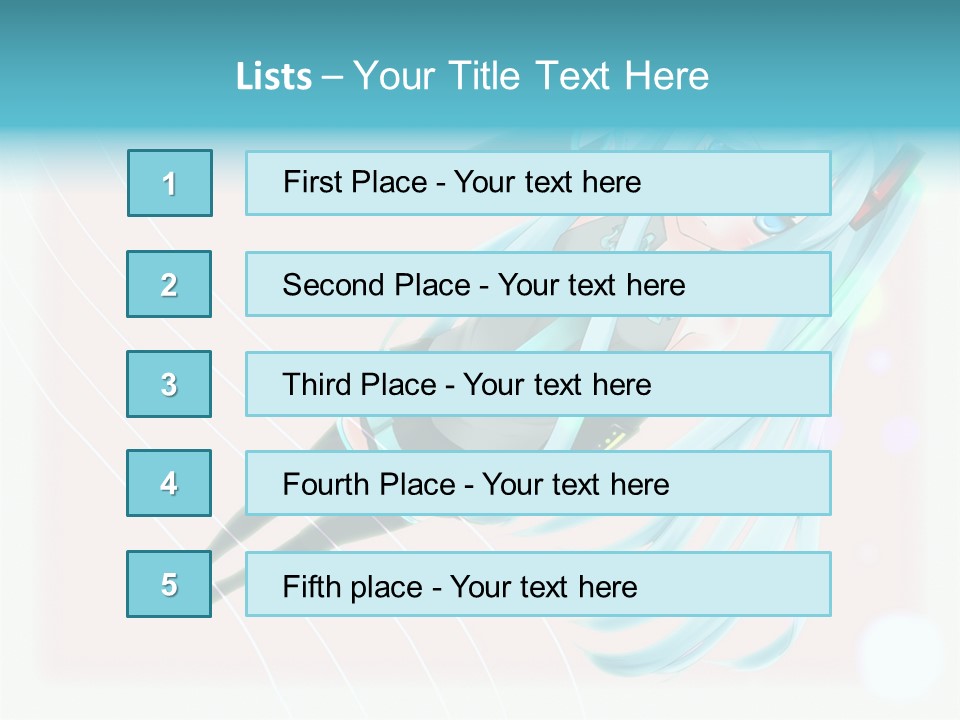 A Woman With Blue Hair Is Posing For A Picture PowerPoint Template
