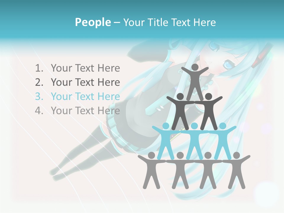 A Woman With Blue Hair Is Posing For A Picture PowerPoint Template